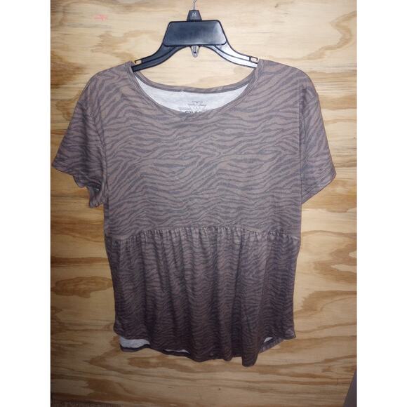 Women's  Crazy Train Babydoll Top Large Animal Print - Picture 1 of 1